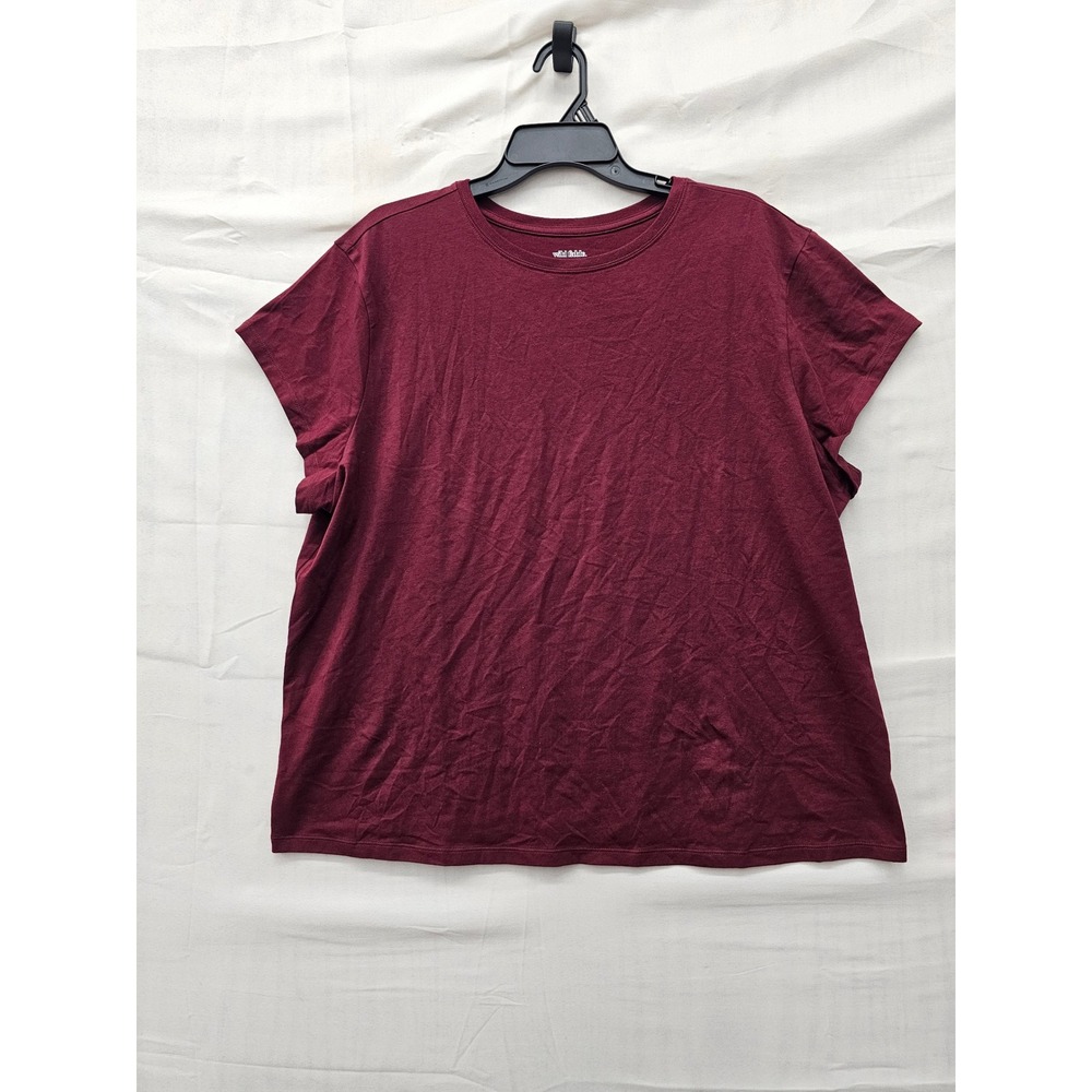 Wild Fable Womens Short Sleeve Crew Neck T-Shirt Red Cotton Blend Size 3X